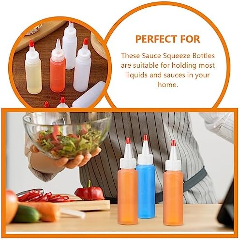 Luxshiny 15PCS Clear Condiment Squeeze Bottles