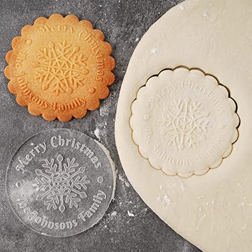 Personalized Family Name Cookie Stamp with Merry Christmas Pattern