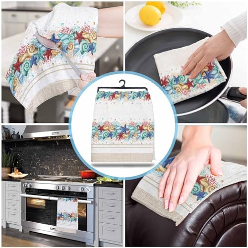 ZOE GARDEN Coastal Starfish Kitchen Towel 18x28