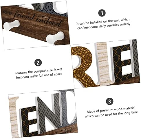 PRETYZOOM Wooden Wall Hook for Clothes and Hats