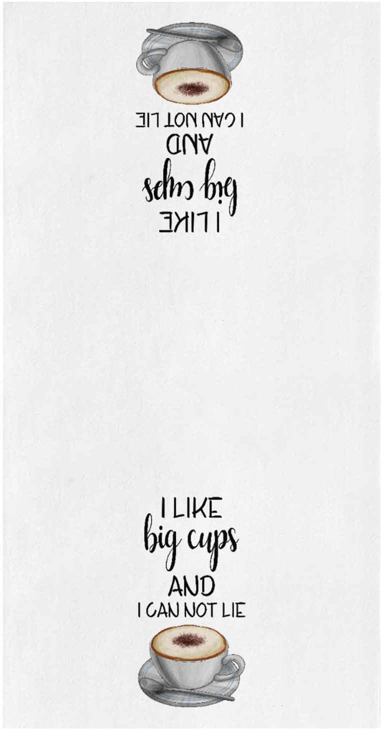 ZOE GARDEN Coffee Cup Kitchen Towels - 18x28 White Coffee Cake Dessert Theme
