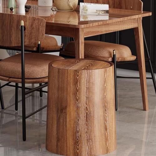HOLIDYOYO Imitation Wood Grain Flip Lid Waste Bin