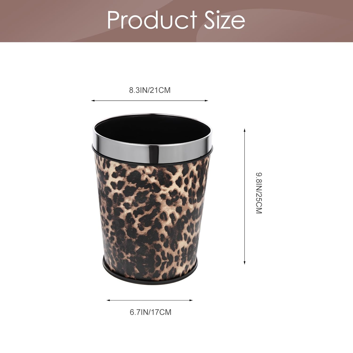 COHEALI 5L Metal Trash Can with Fixed Bag Ring