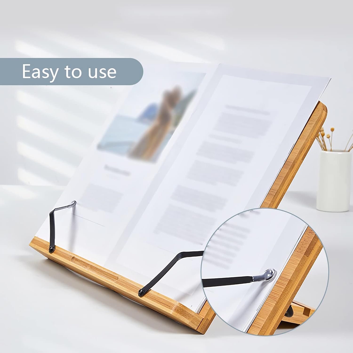 Foldable Cookbook Stand with Adjustable Angles