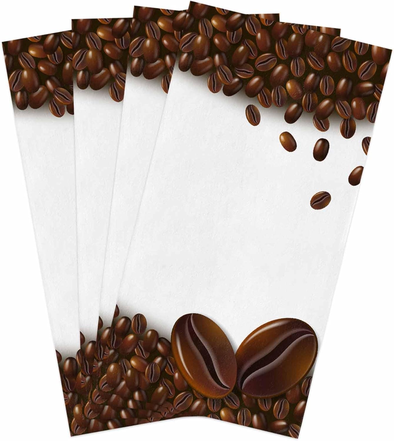 ZOE GARDEN Retro Coffee Dish Towels 4-Pack Brown White 18x28