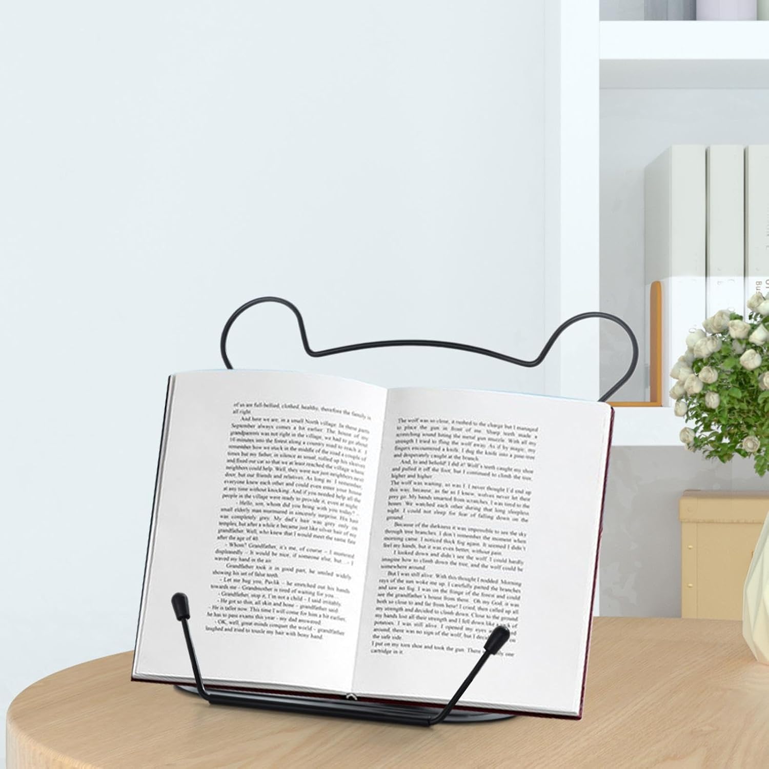 Modern Metal Book Stand Black for Home Office