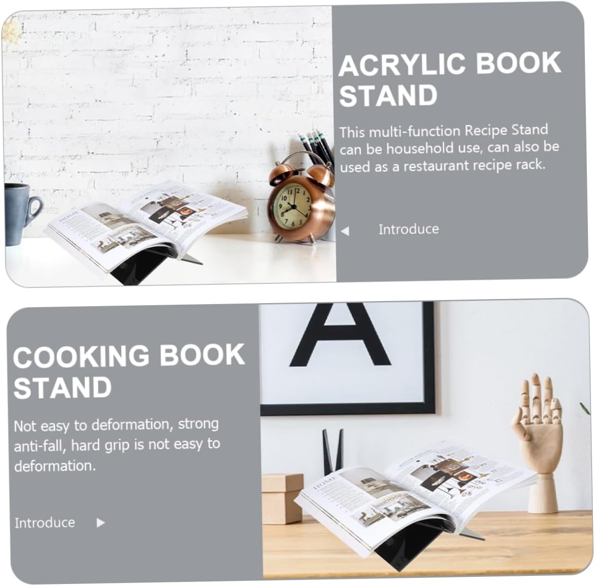 Levemolo Acrylic Book Stand for Cookbooks and Magazines 1