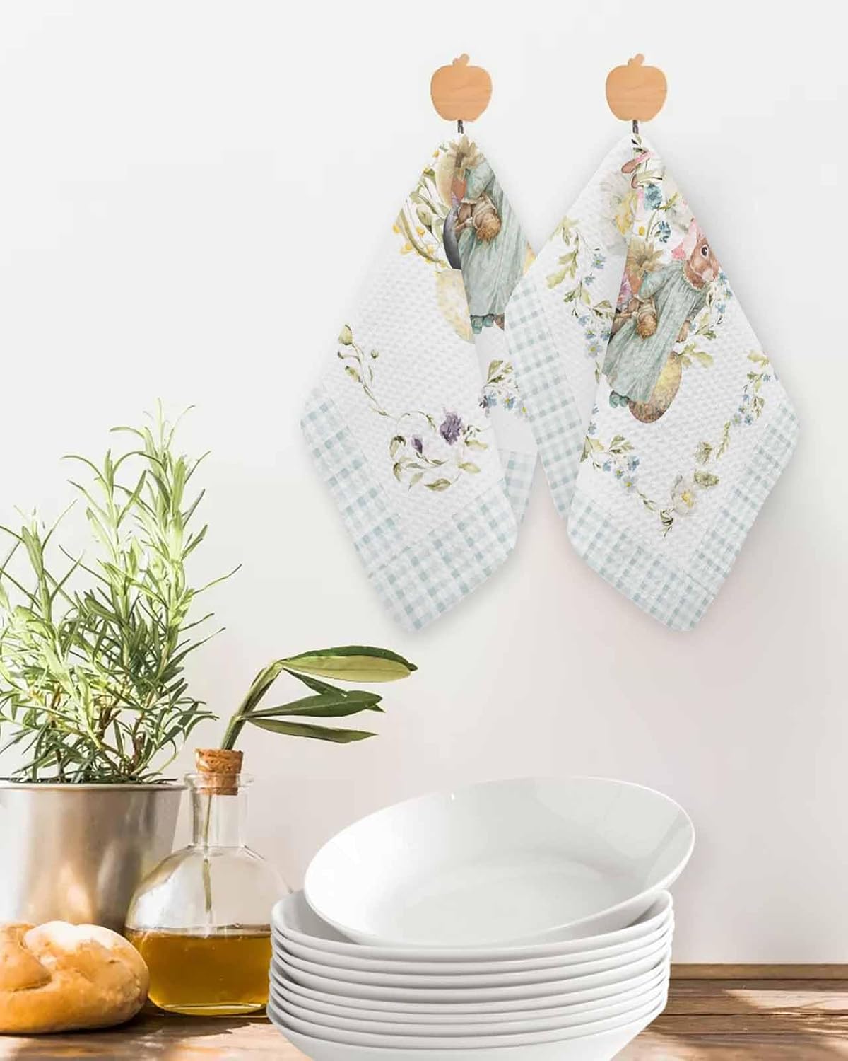Falaniique Easter Waffle Dish Towel Set of 2 Microfiber Soft Quick Dry