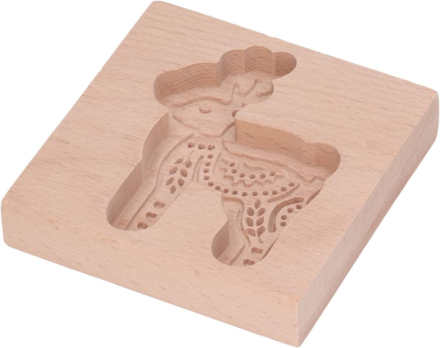 Acouto Carved Wooden Deer Cookie Cutter