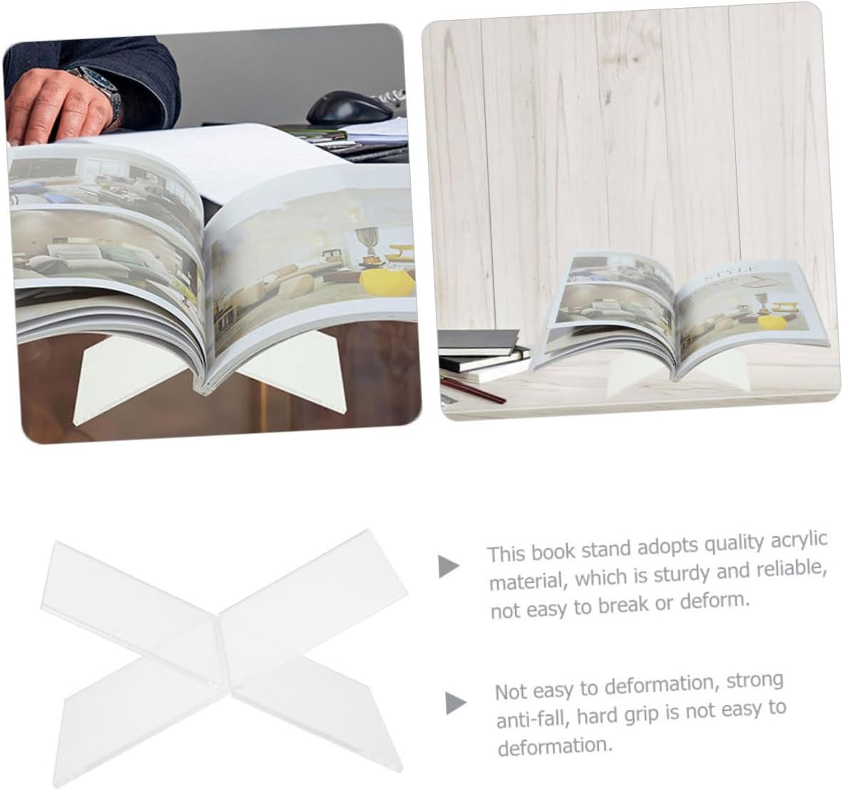HOOTNEE Acrylic Book Stand for Cookbooks and Magazines