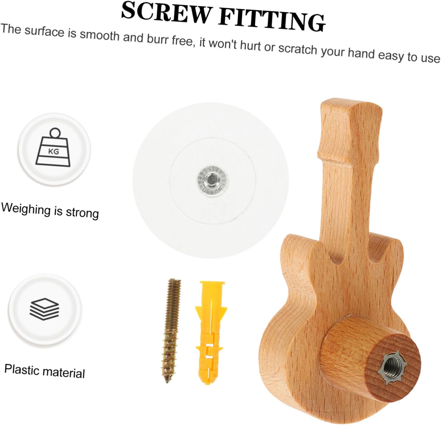 3Pcs ULTECHNOVO Wood Wall Hooks Minimalist Coat Towel Hangers