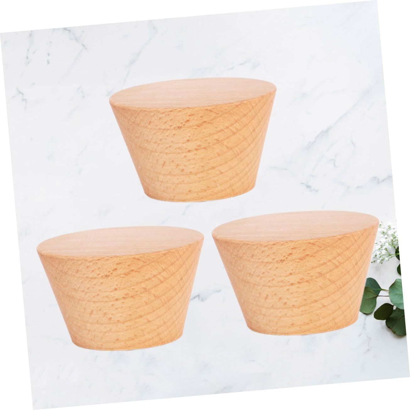 Happyyami 3Pcs Beech Wooden Wall Hooks
