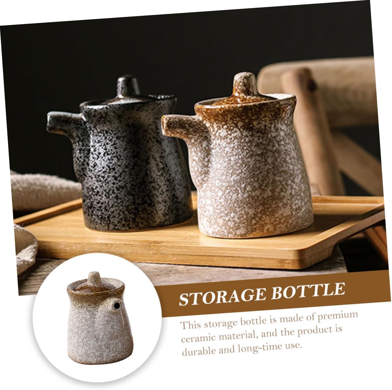 Zerodeko Ceramic Sauce Dispenser with Lid