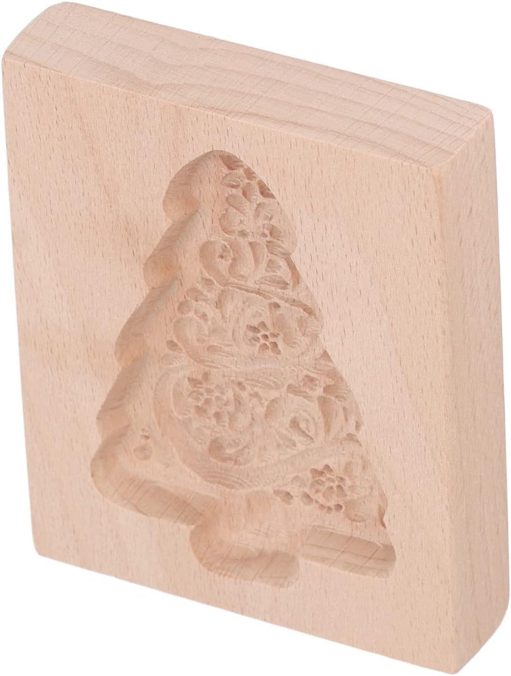 Carved Wooden Cookie Cutter with Xmas Tree Design