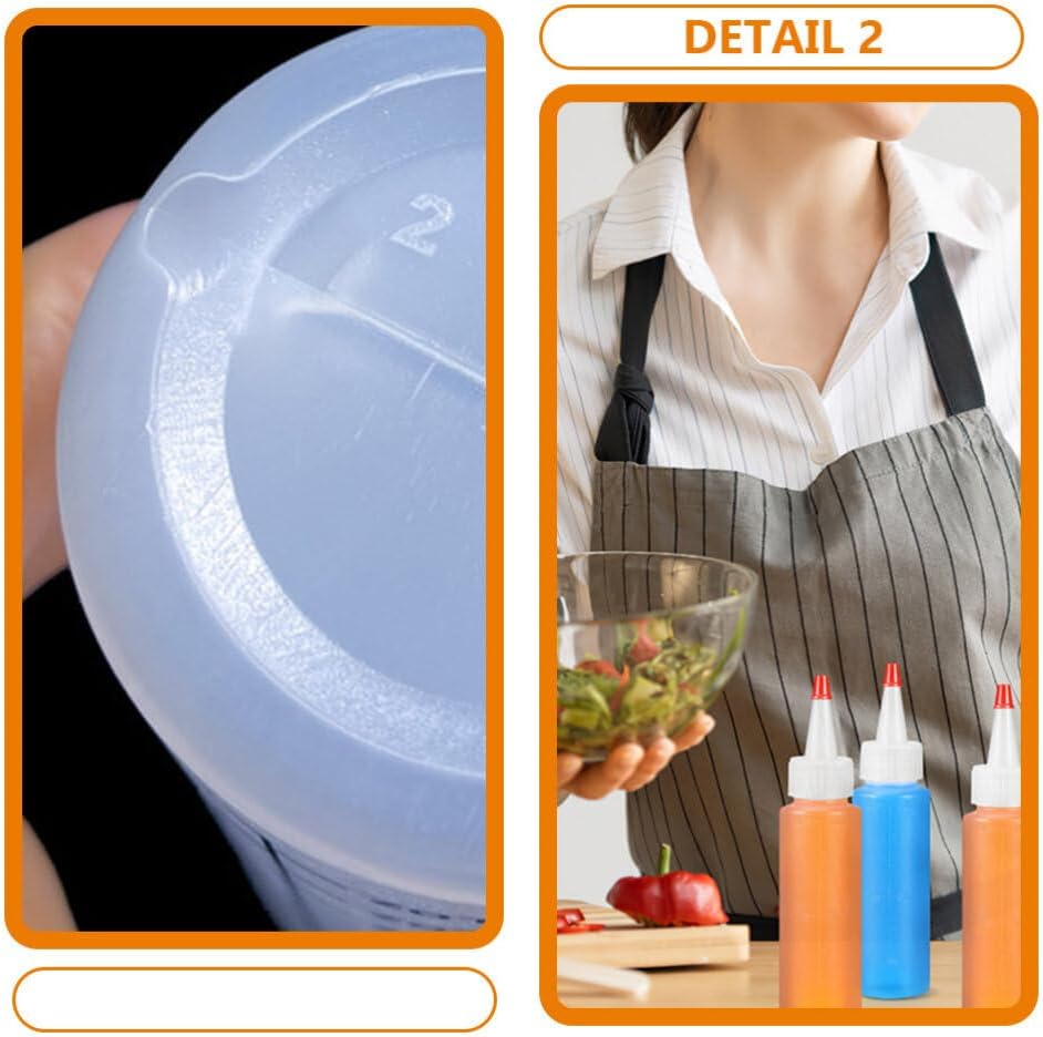 Luxshiny 15PCS Clear Condiment Squeeze Bottles