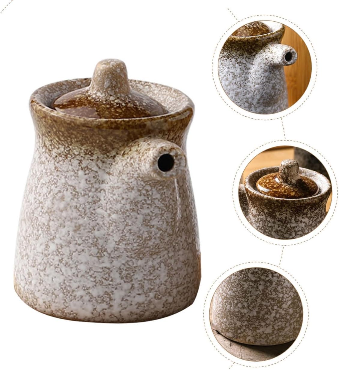 Zerodeko Ceramic Sauce Dispenser with Lid