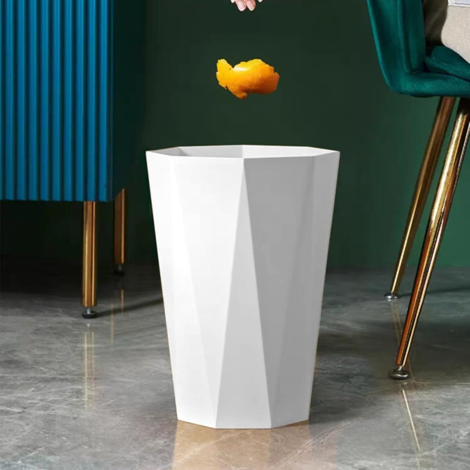 YYDSBS Polygon Small Trash Can White
