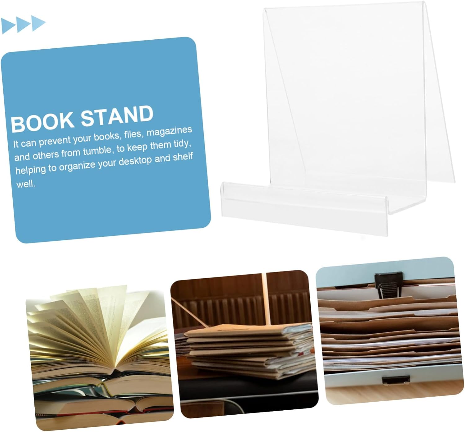 Luxshiny Acrylic Book Shelf for Magazines and Art