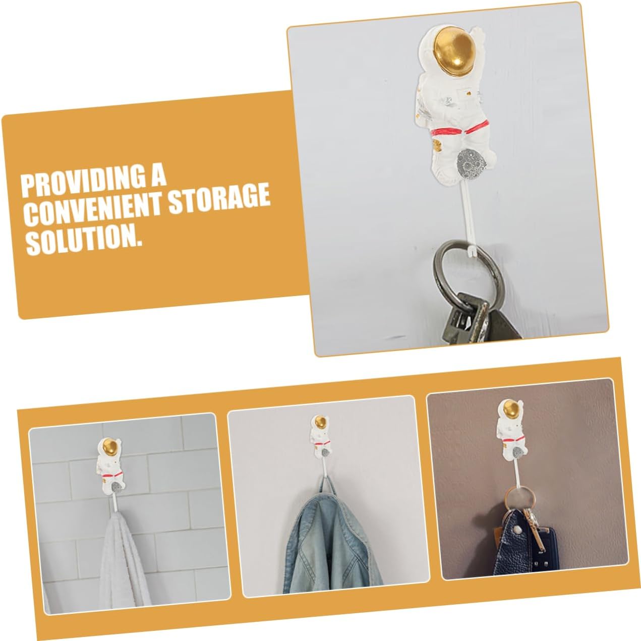 NUOBESTY Astronaut Wall Hook - Adhesive No Damage Decorative