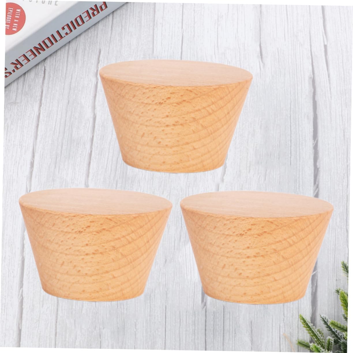 3pcs Beech Wooden Hooks Multifunctional Wall Organizer