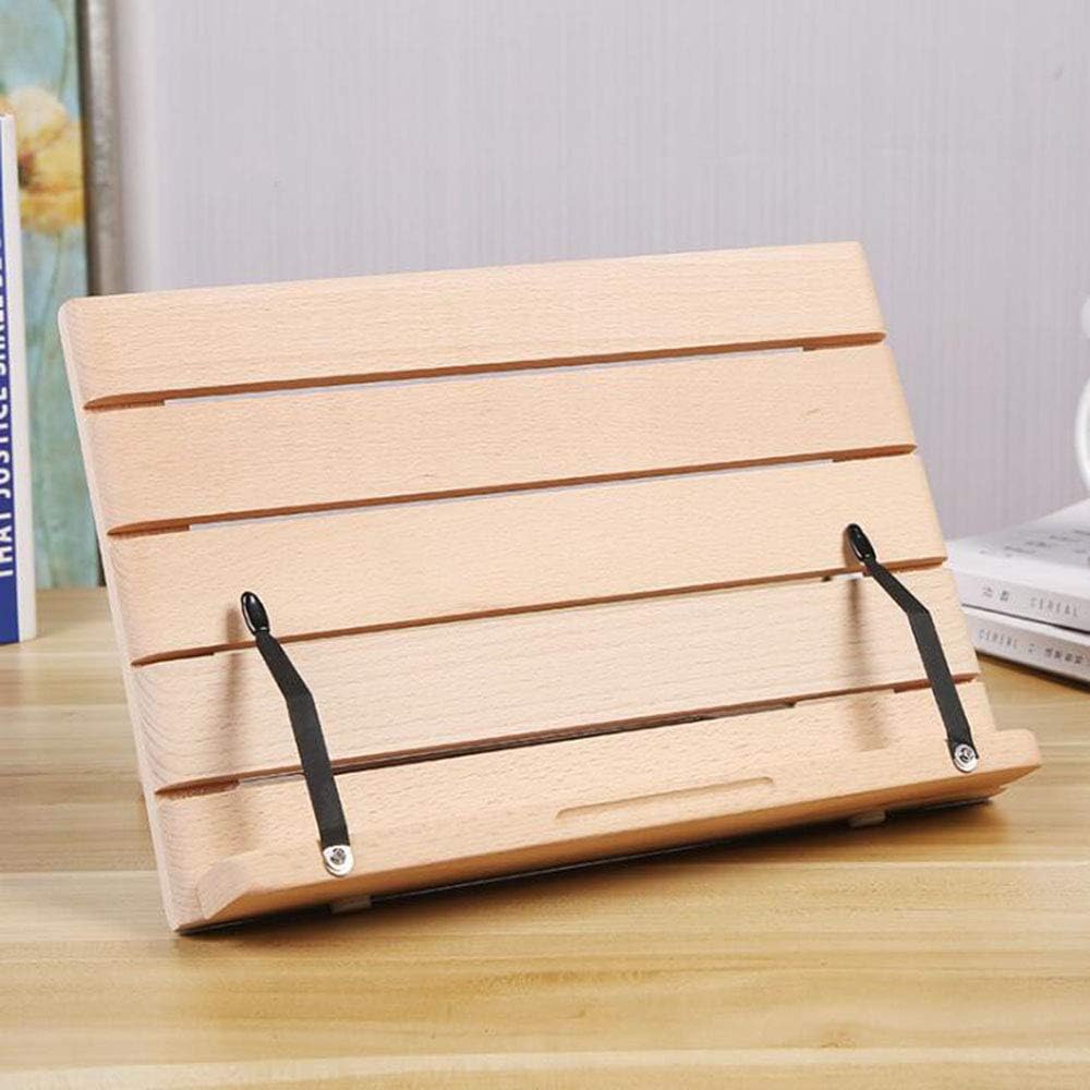 Adjustable Wood Book Stand for Reading and Cooking