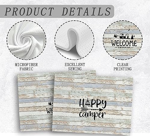 NOQL Happy Camper Hand Towels Set of 2 16x24