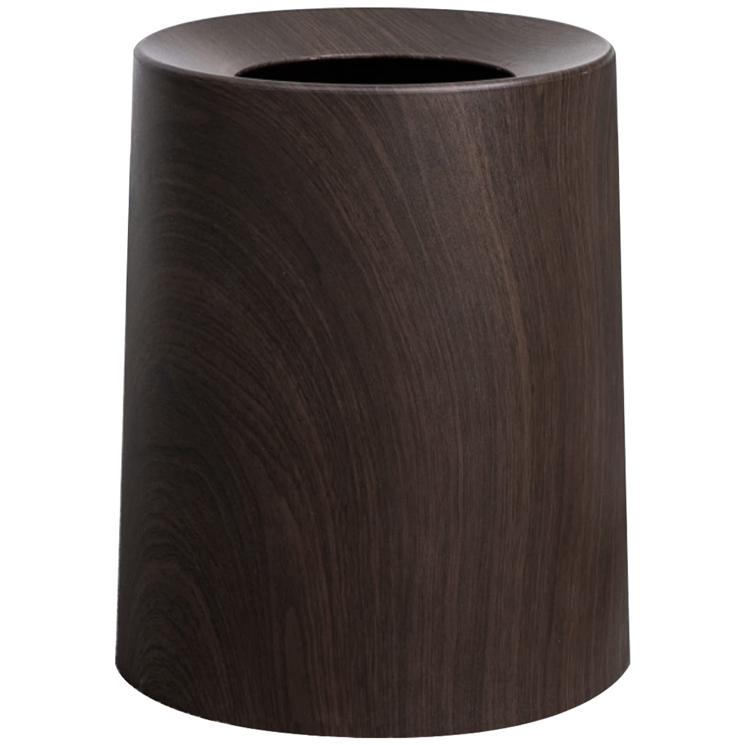 Trashaholic Spill Proof Kids Pet Friendly Dark Walnut Trash Can