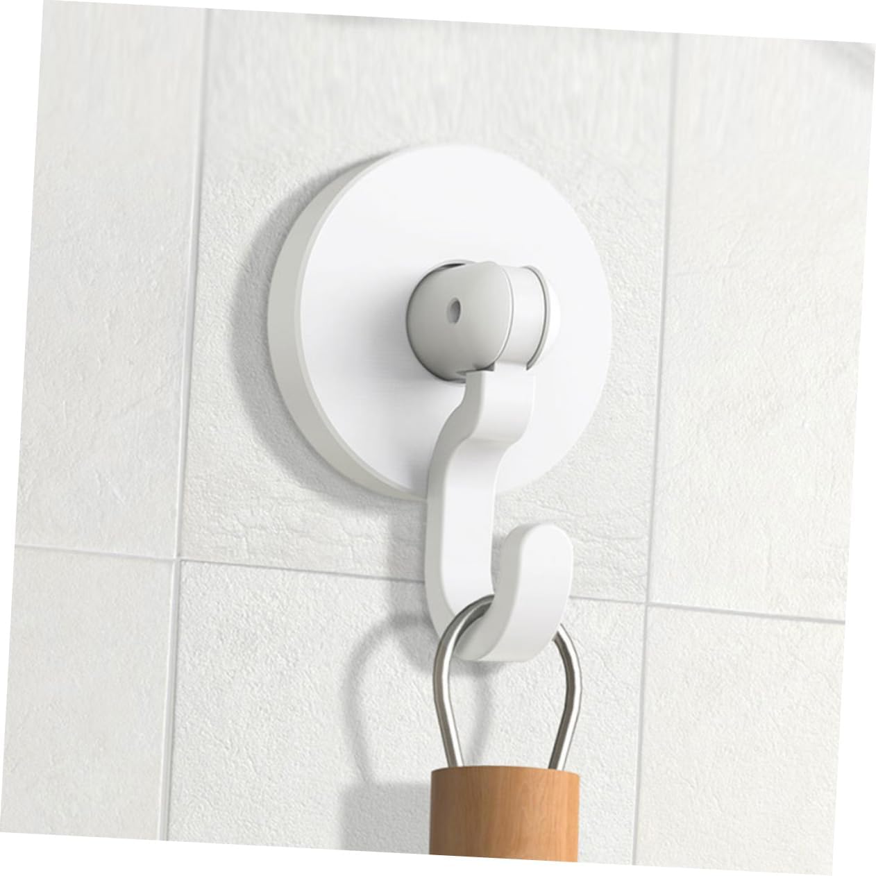 Healifty 3pcs Self-Adhesive Shower Hooks Black