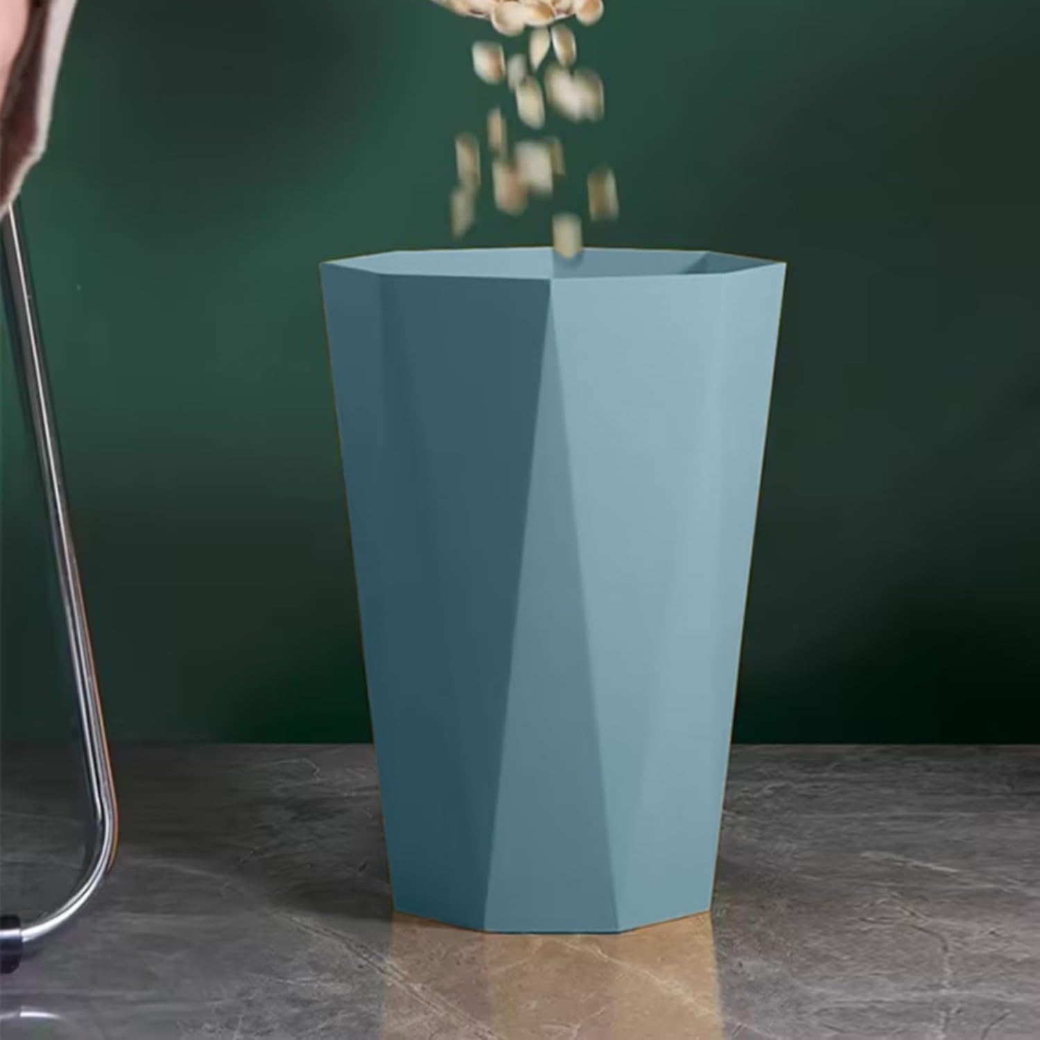 Polygon Small Trash Can - Blue Office Bathroom Use