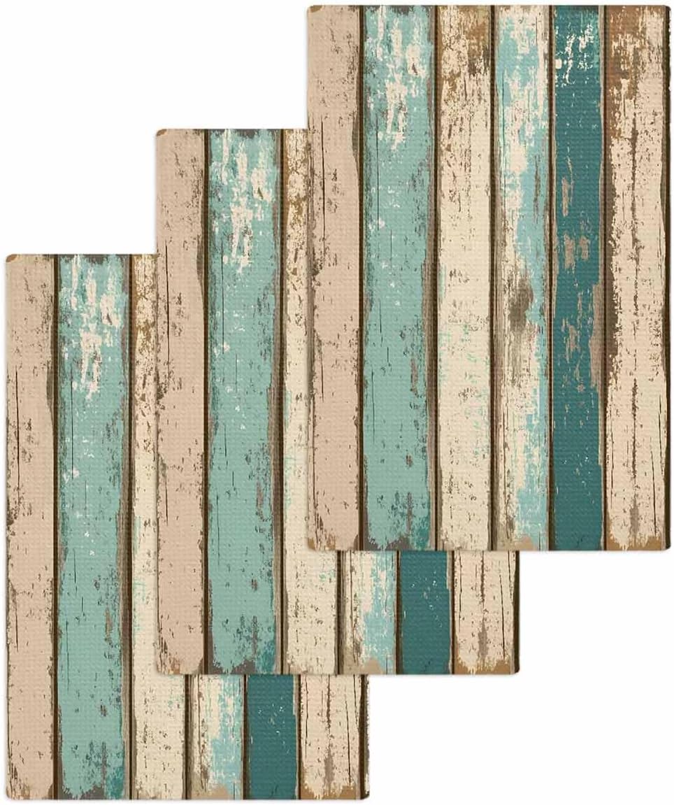 Falaniique Turquoise Aqua Waffle Towel Set of 3 1