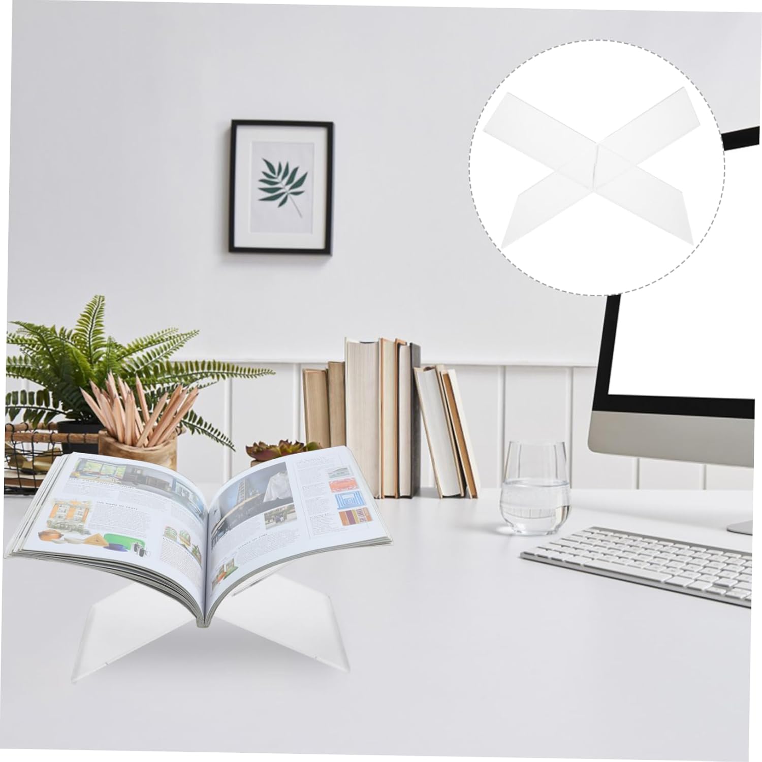 Modern Acrylic Book Stand for Kitchen and Desk