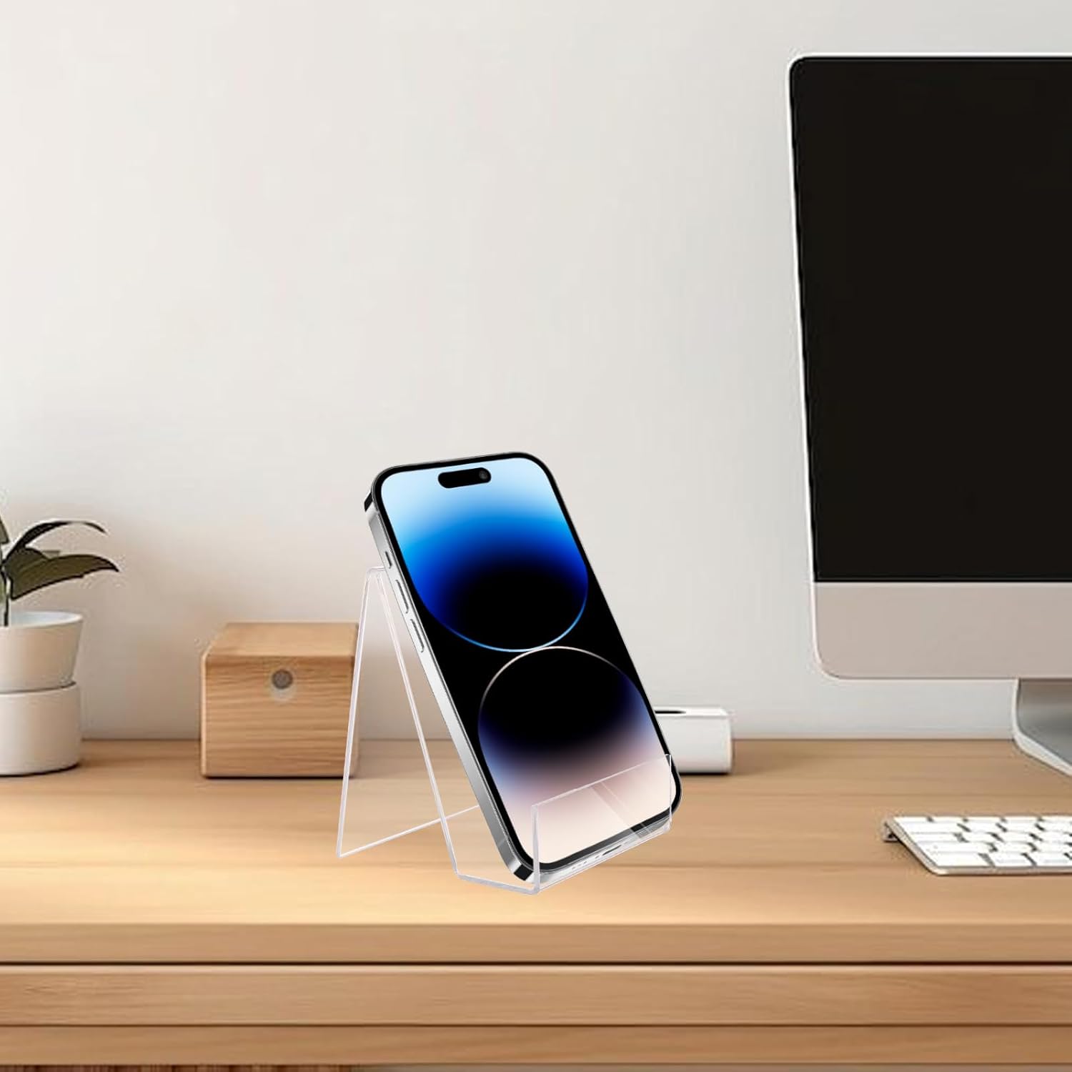 ASelected 6Pcs Clear Acrylic Book Stand Set