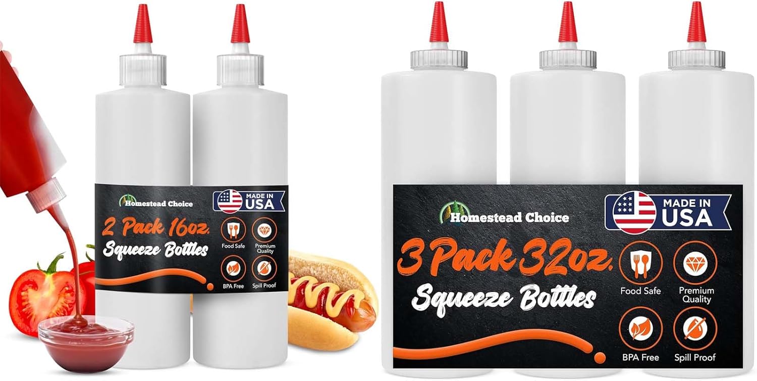 Homestead Choice Condiment Squeeze Bottles 2 Pack