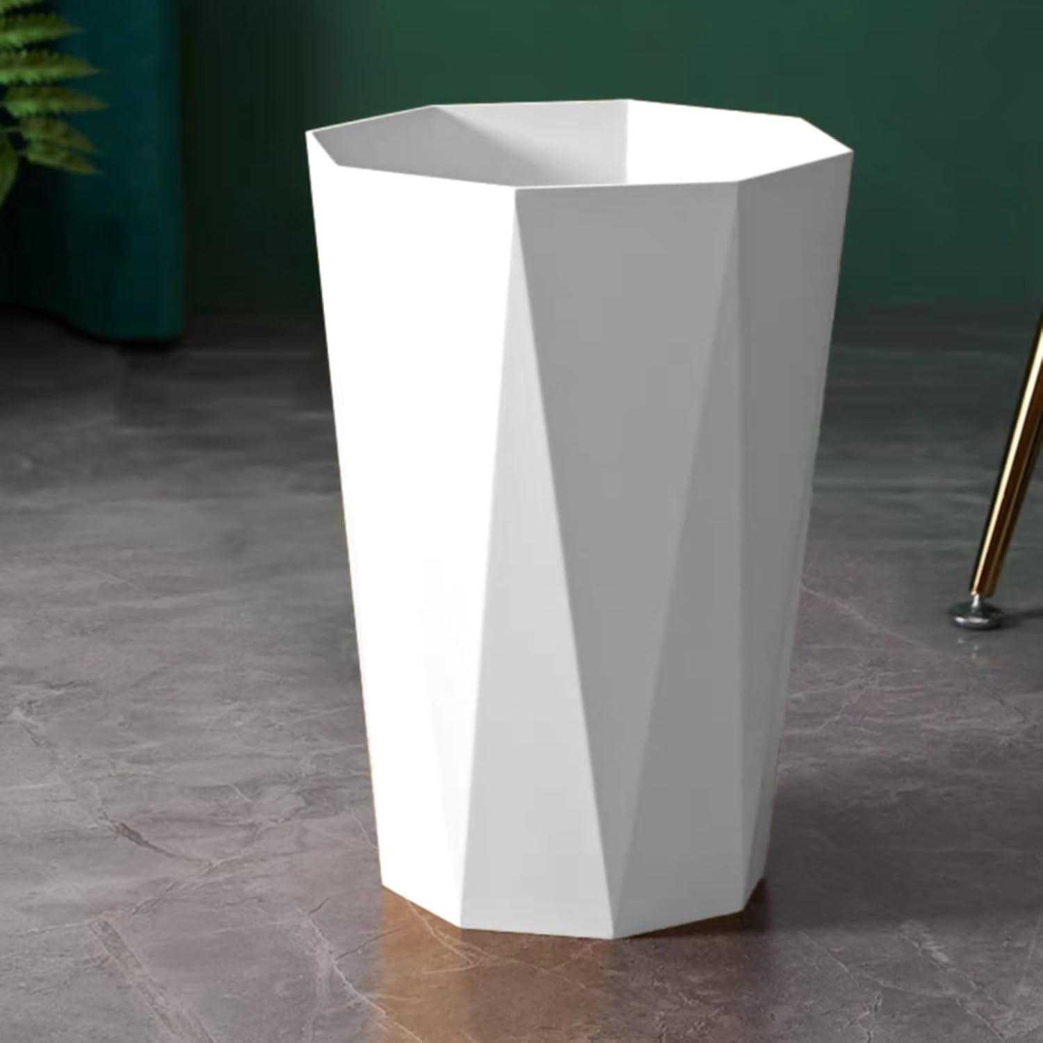 YYDSBS Polygon Small Trash Can White