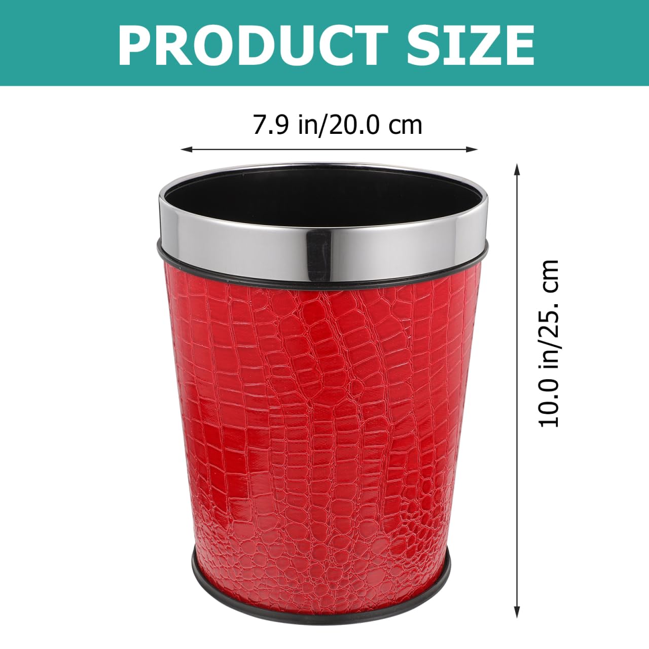 Ciieeo Leather Trash Bin Retro Style 5L Black