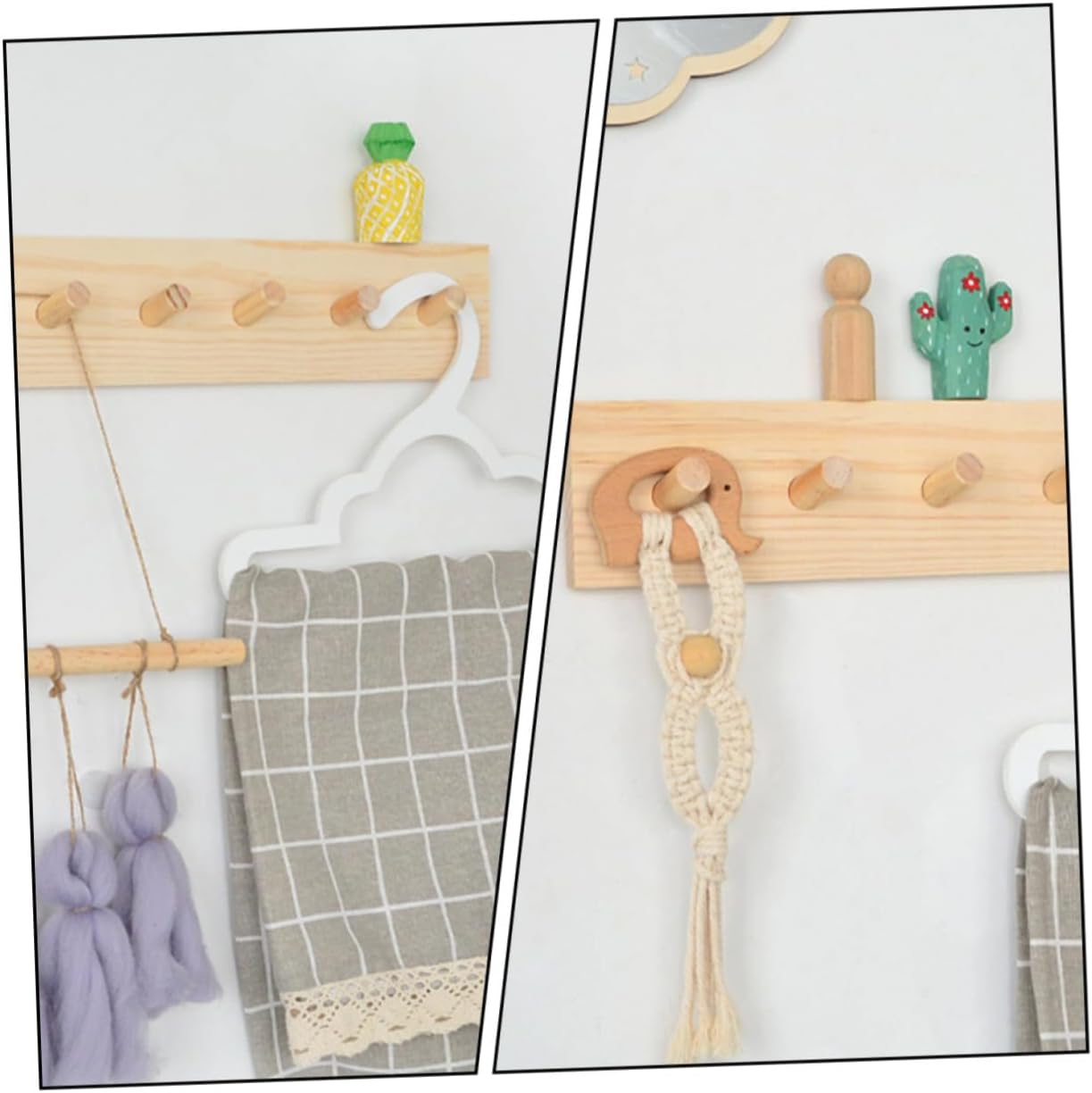 Luxshiny 1Pc Nordic Style Wooden Wall Hook