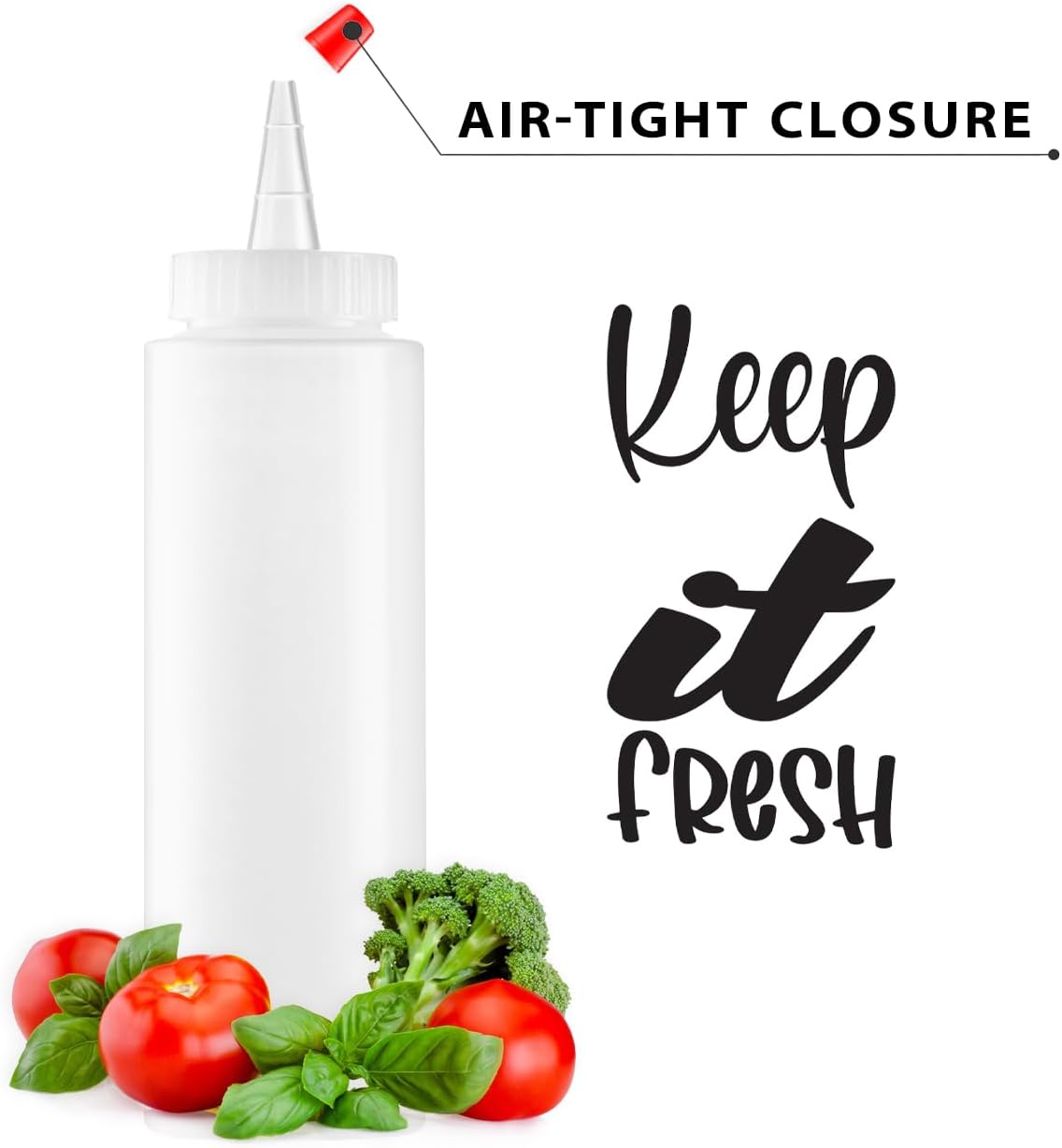 Bar5F Condiment Squeeze Bottles 2 Pack 8 Ounce
