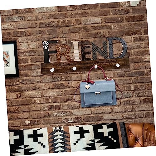PRETYZOOM 1pc Wooden Wall Storage Hook for Coats Hats Keys
