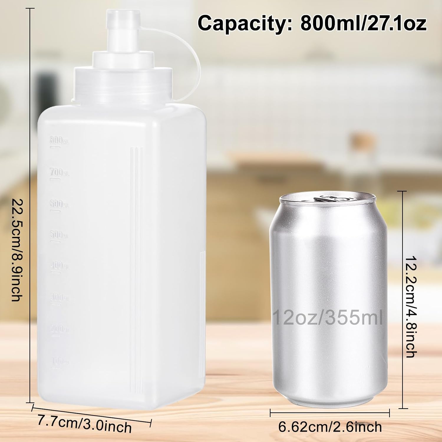 Uceoo Wide Mouth Condiment Squeeze Bottle 800ml