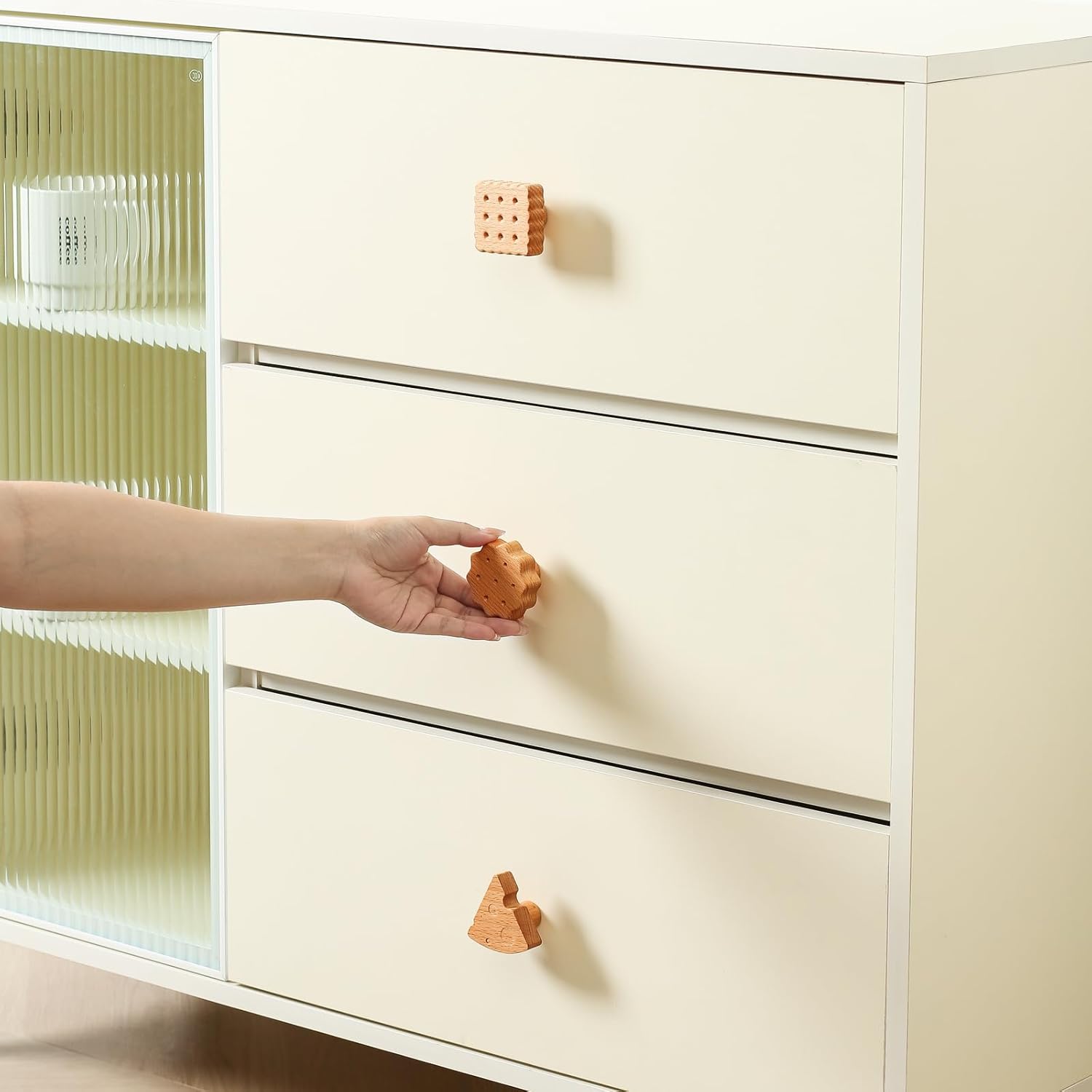 WONQEXZ Wooden Wall Hooks Set of 6 Ice Cream Cookie Design