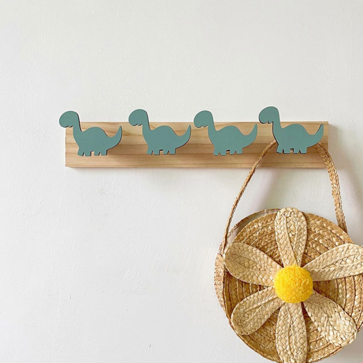 2pcs Dinosaur Wall Hooks Wooden Coat Racks for Boys