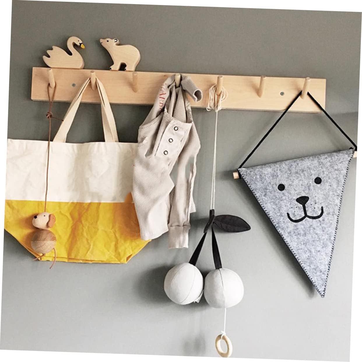 Luxshiny 1Pc Nordic Style Wooden Wall Hook