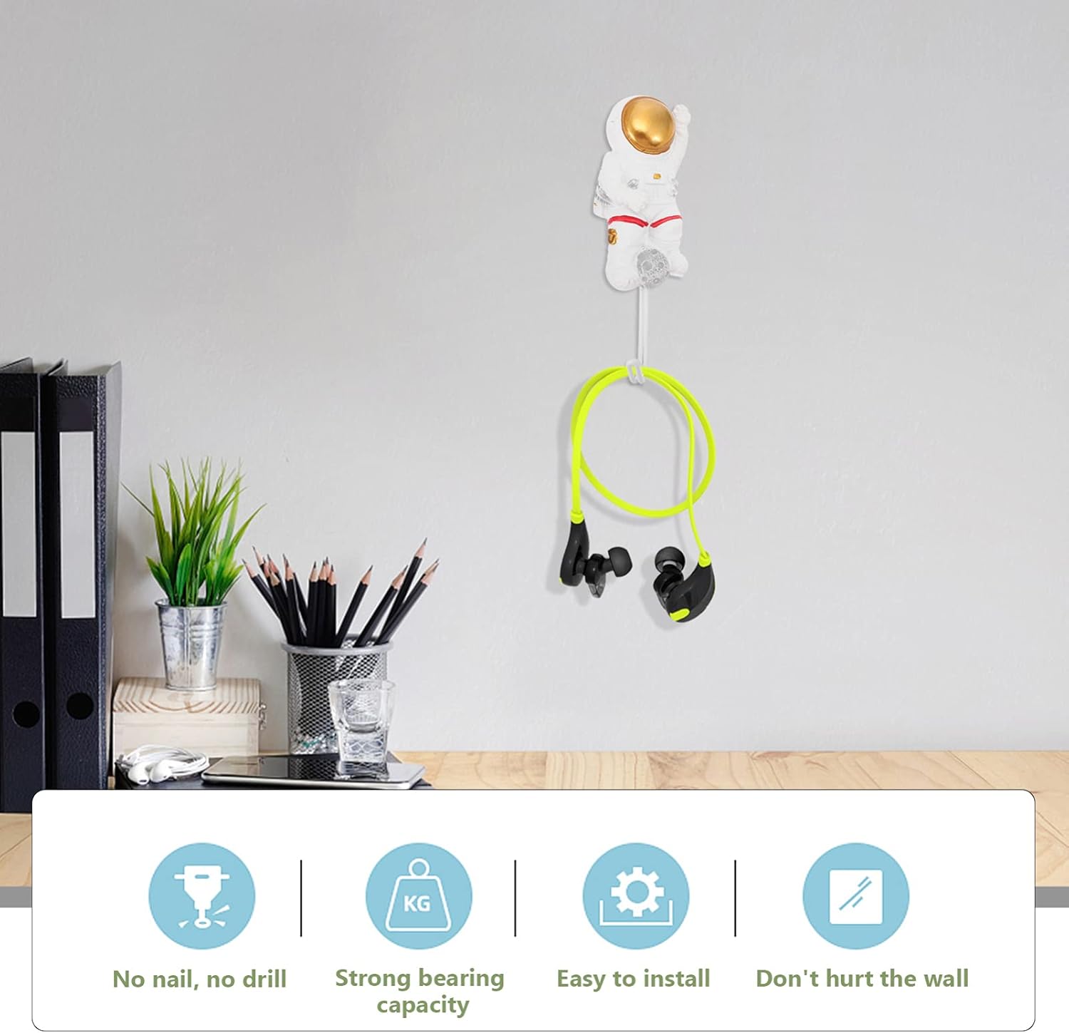 Wakauto Wall Coat Rack 2 Pcs Decorative Iron Hooks