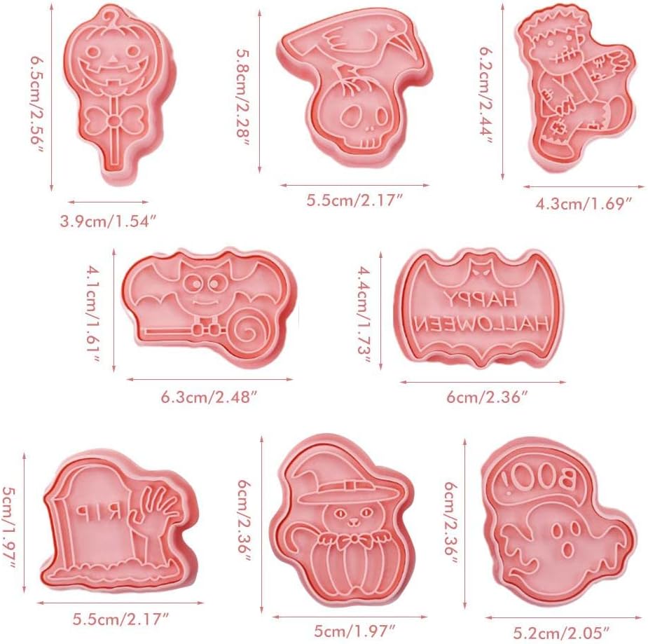 8Pcs 3D Cookie Cutters Set for Halloween Thanksgiving
