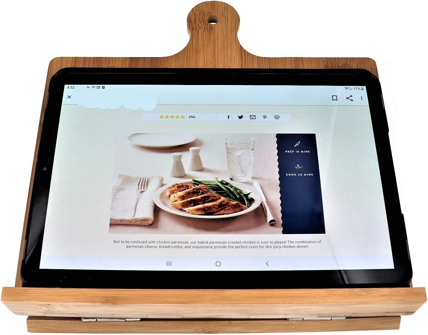QUQUQ Foldable Cookbook Stand with Custom Engraving