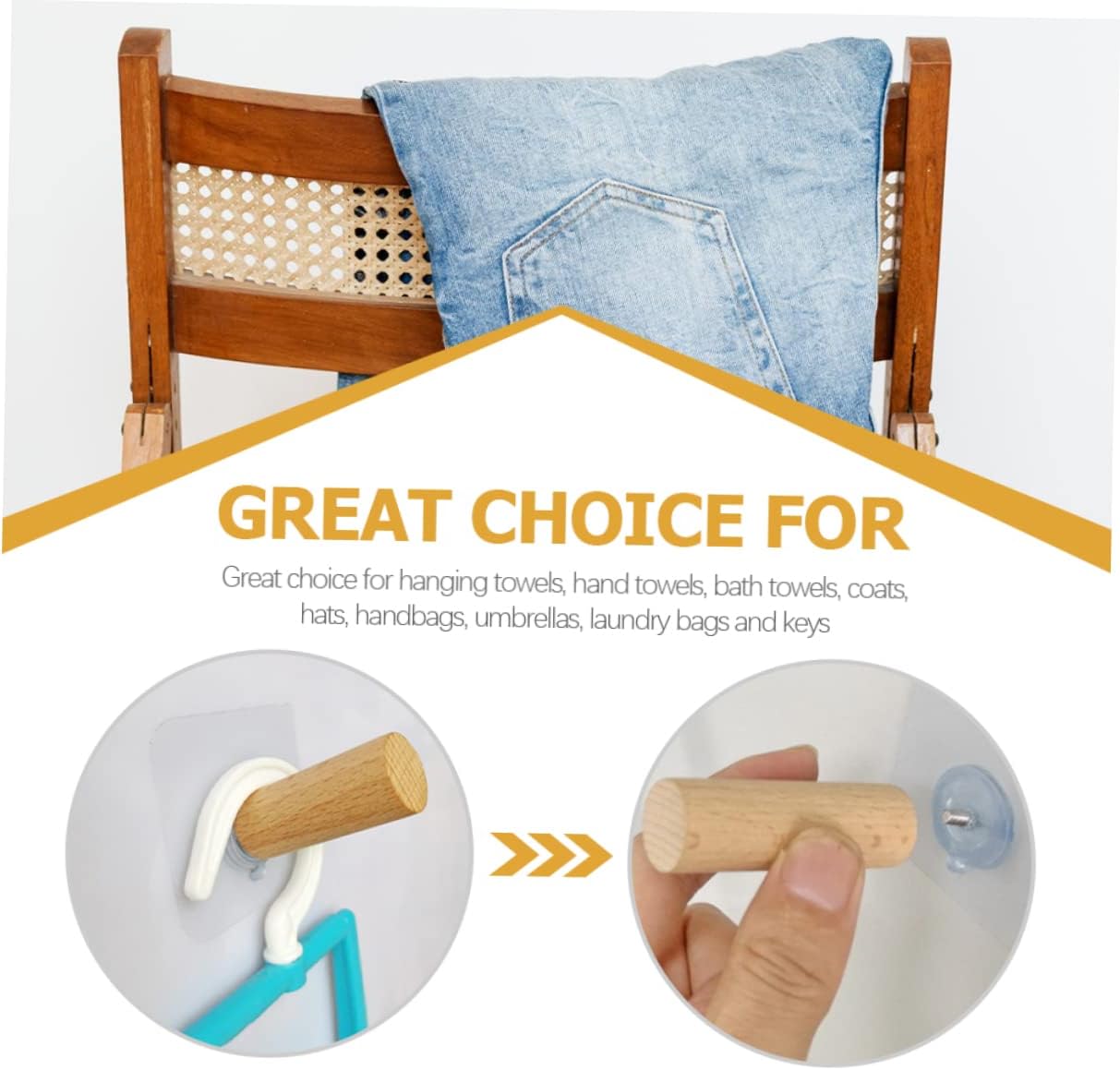 4Pcs Traceless Adhesive Wall Hooks for Hats and Coats