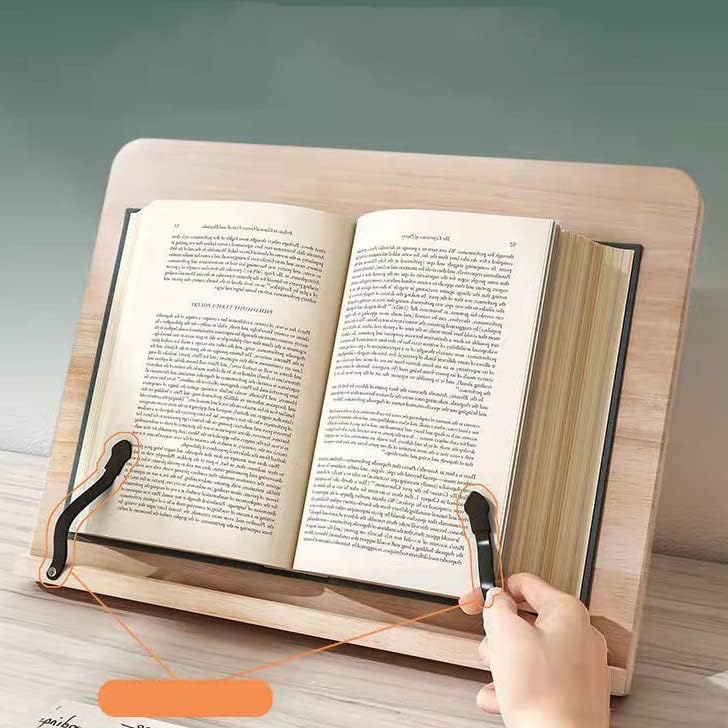 Adjustable Wooden Book Stand for Reading and Cooking