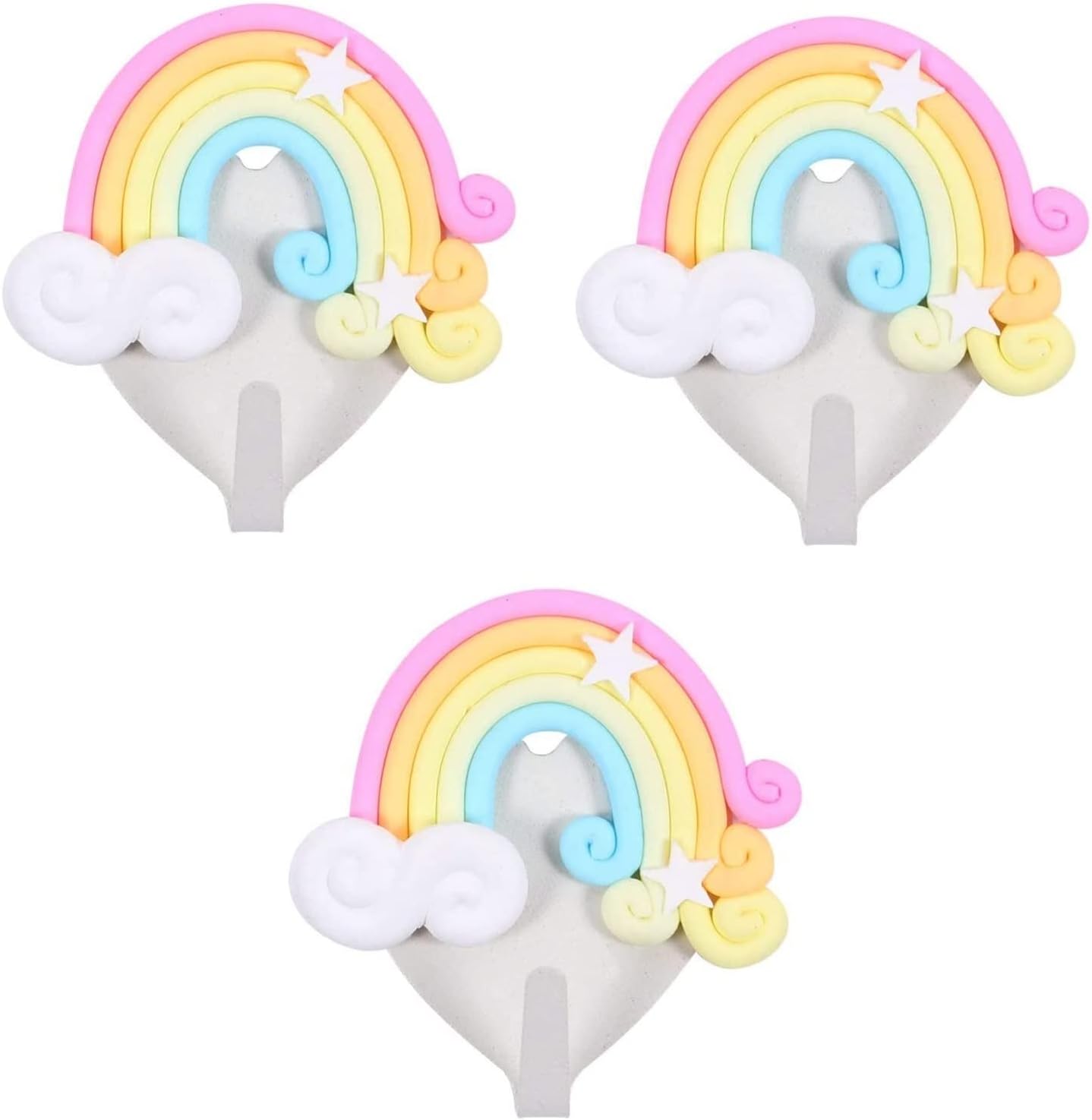3PCS Cute Hook Wall Sticker for Bathroom Kitchen Girls Room