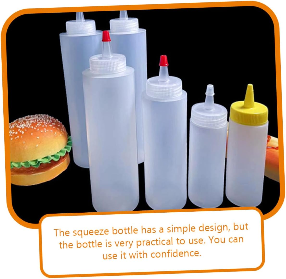 HOLIDYOYO 2oz Mini Condiment Squeeze Bottles Airtight Lid