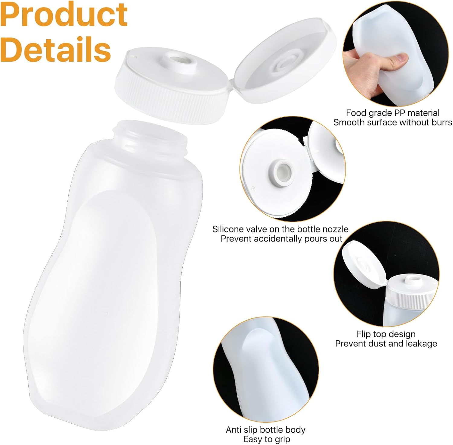 Akamino 9 Pcs Condiment Squeeze Bottles with Flip Top
